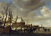 Salomon van Ruysdael A Winter Landscape oil on canvas